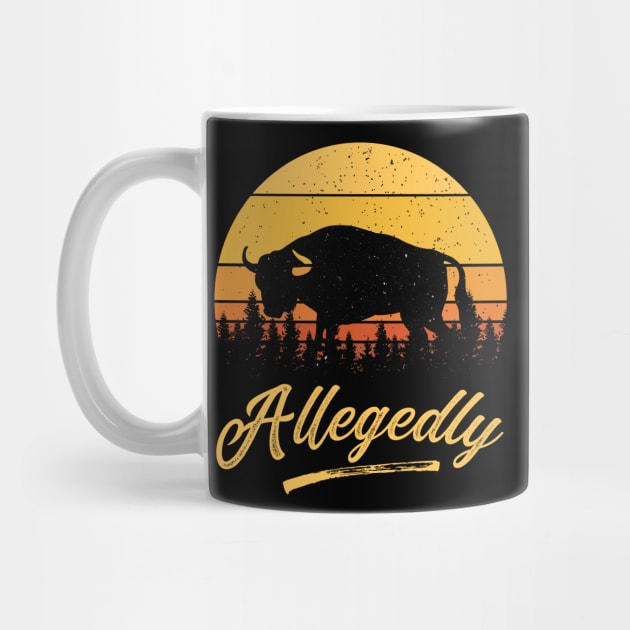 Allegedly Bull Funny Western Vintage Retro Sunset Distressed by BadDesignCo